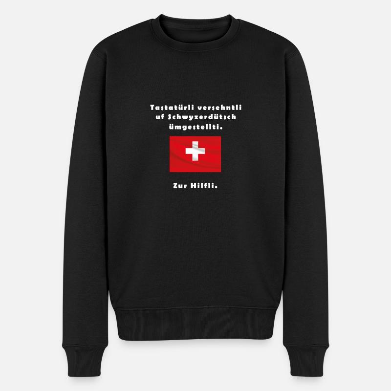 Schweizerdeutsch - Männer Premium Bio Pullover - Schwarz