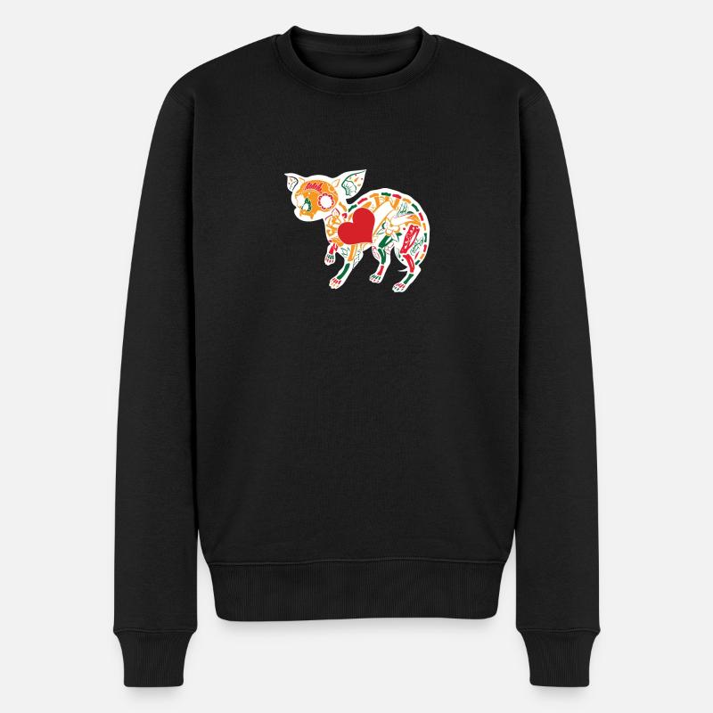 Bunter Zuckerschädel-Chihuahua Cinco De Mayo Lustig - Männer Premium Bio Pullover - Schwarz