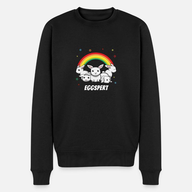 Eggspert Happy Easter Geschenk Frohe Ostern - Männer Premium Bio Pullover - Schwarz