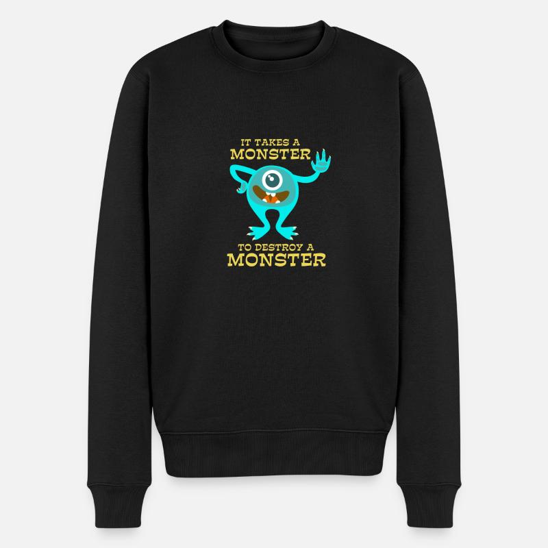 Monster - Creepy - Destroy - Cadeau - Pull Premium bio Homme - noir