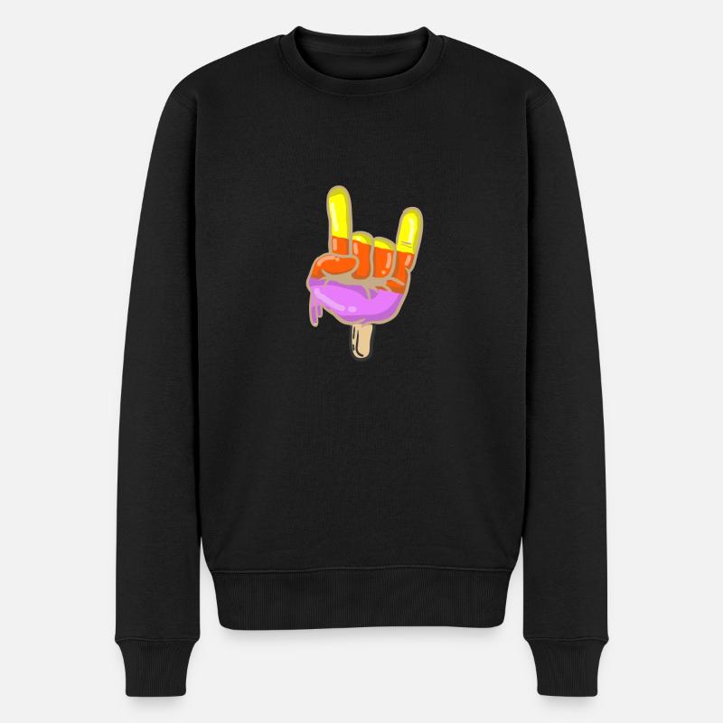 Flutschfinger Rocks - Eis - Finger - Männer Premium Bio Pullover - Schwarz