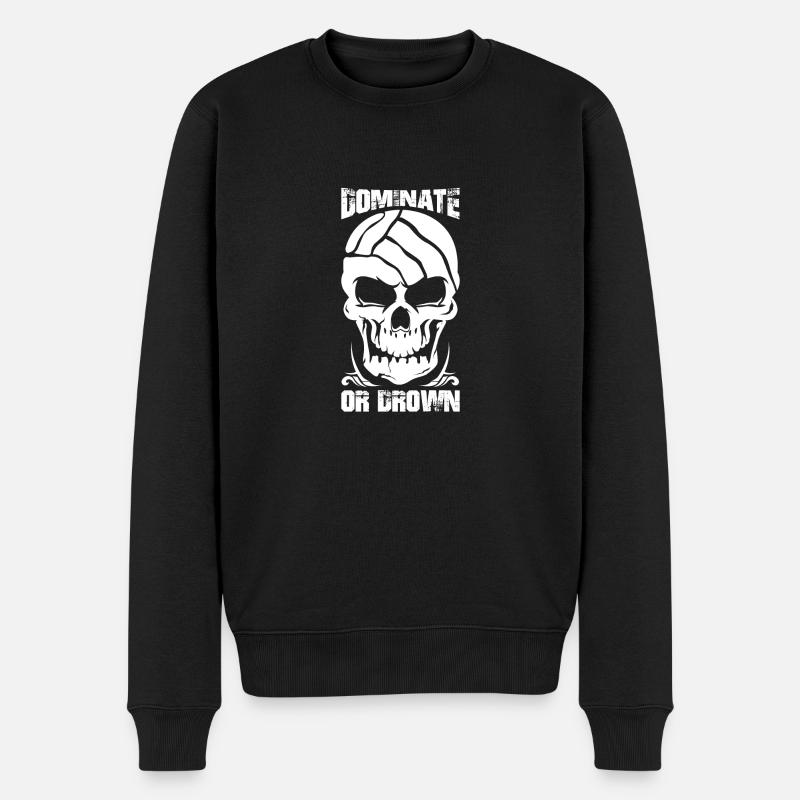 Wasserball Waterpolo Dominate or Drown Totenkopf - Männer Premium Bio Pullover - Schwarz