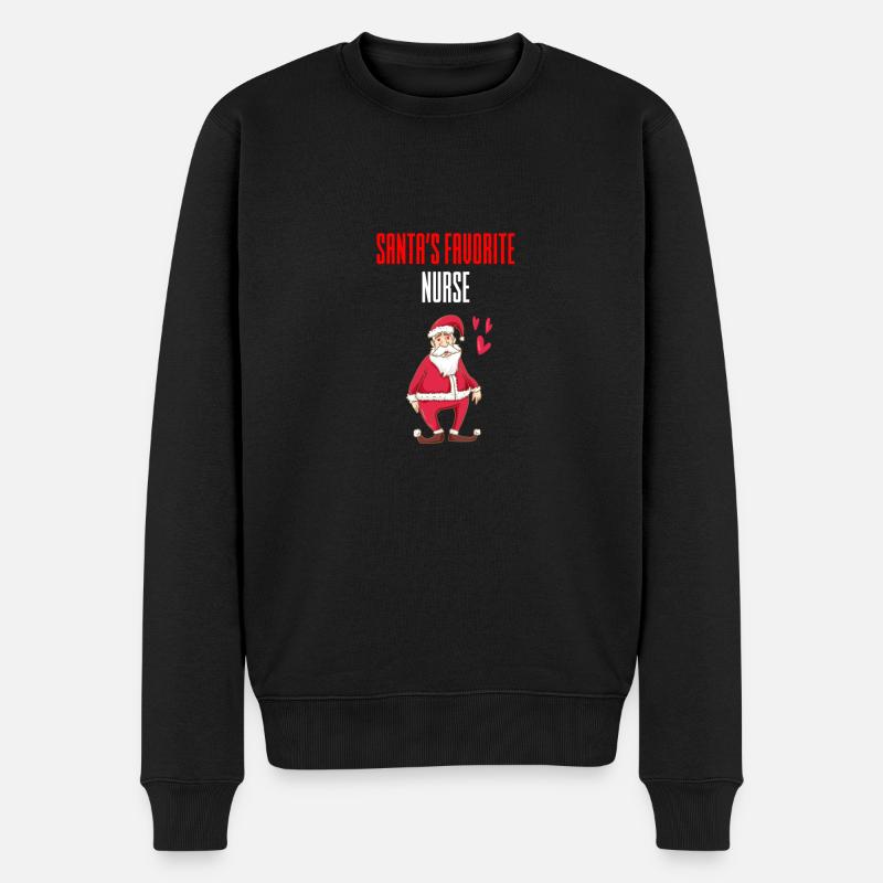 Santa - Krankenschwester - Weihnachtsmann - Männer Premium Bio Pullover - Schwarz