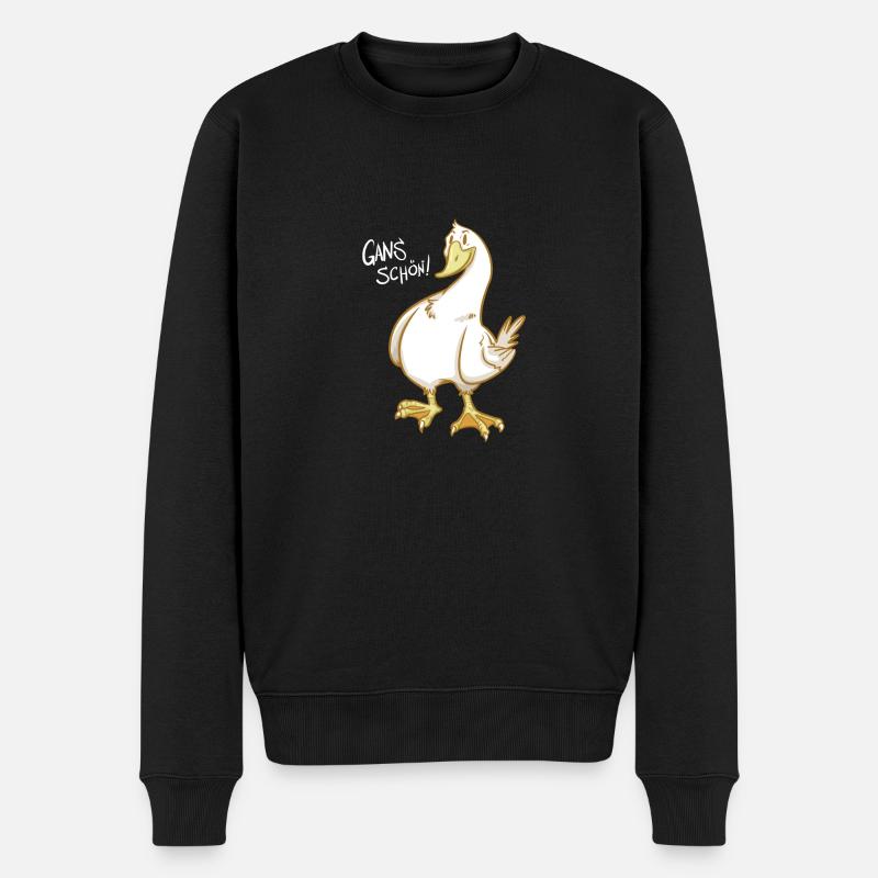 Gans Schön - Geschenk - Männer Premium Bio Pullover - Schwarz