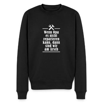 Wenn Opa es nicht reparieren kann ... - Männer Premium Bio Pullover - Schwarz - Vorne - Nico (187cm)