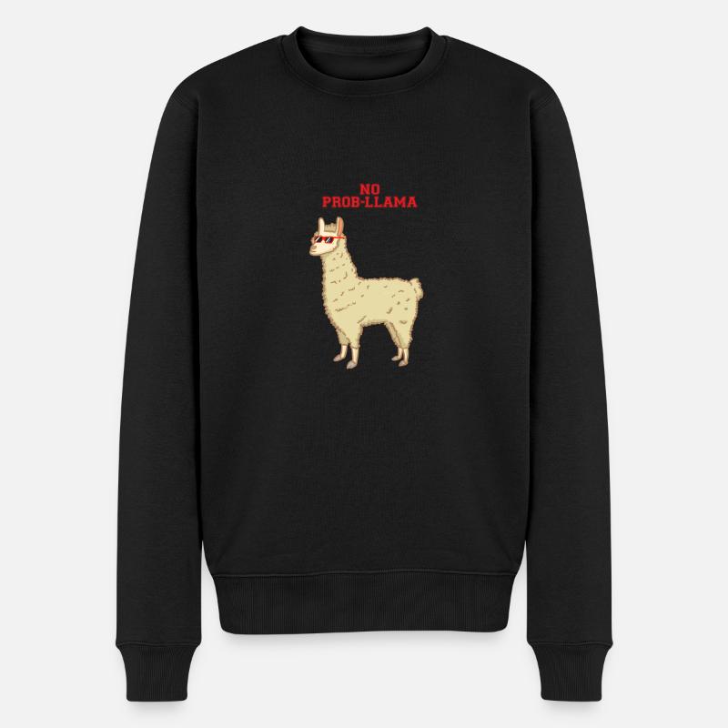 Kein Problem - no prob-llama - Lama - Männer Premium Bio Pullover - Schwarz