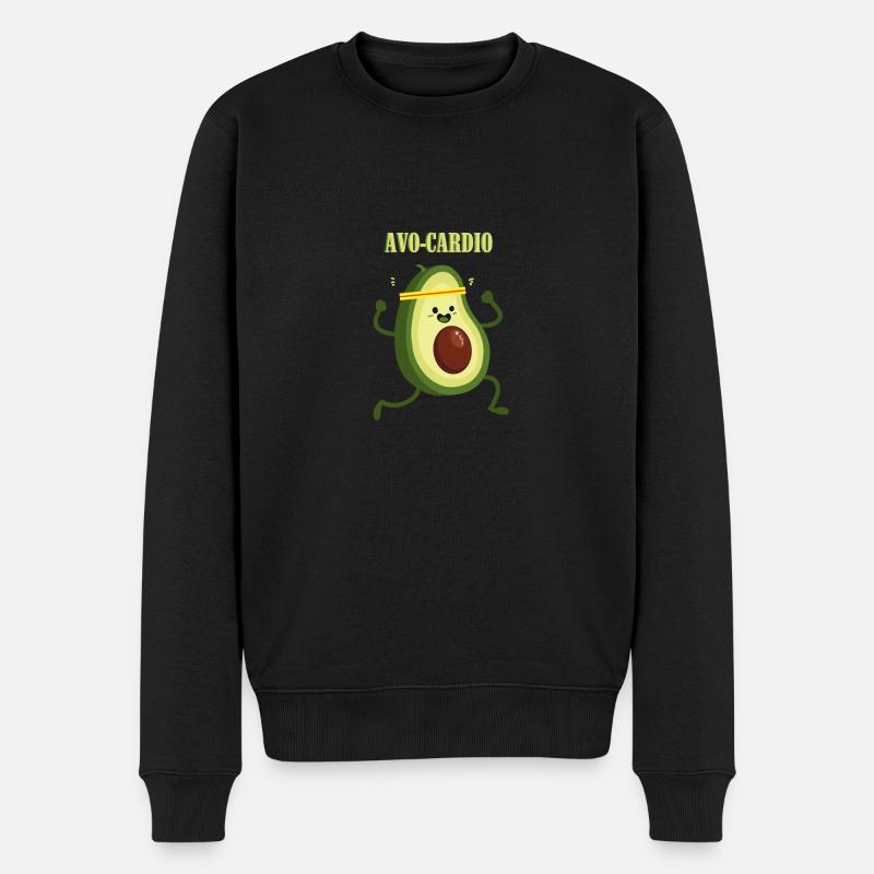 Avocado - Avo-Cardio - Vegan - Gesundes Essen - Männer Premium Bio Pullover - Schwarz
