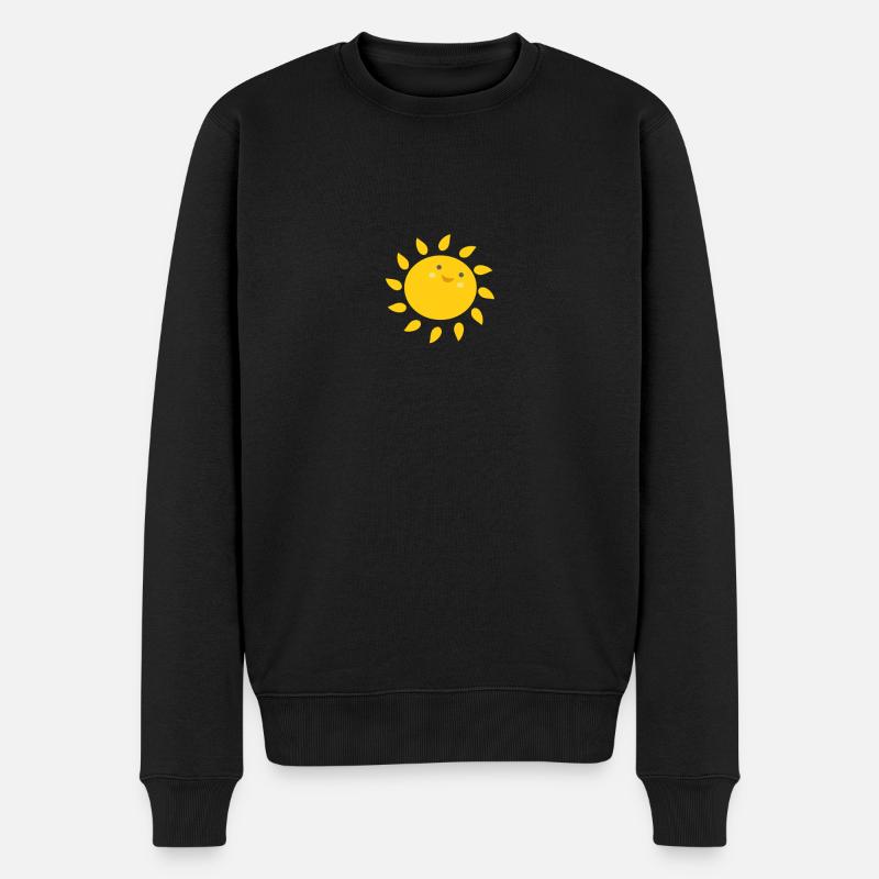 Lustige Sonne Sommer Urlaub lustig Geschenk Smile - Männer Premium Bio Pullover - Schwarz