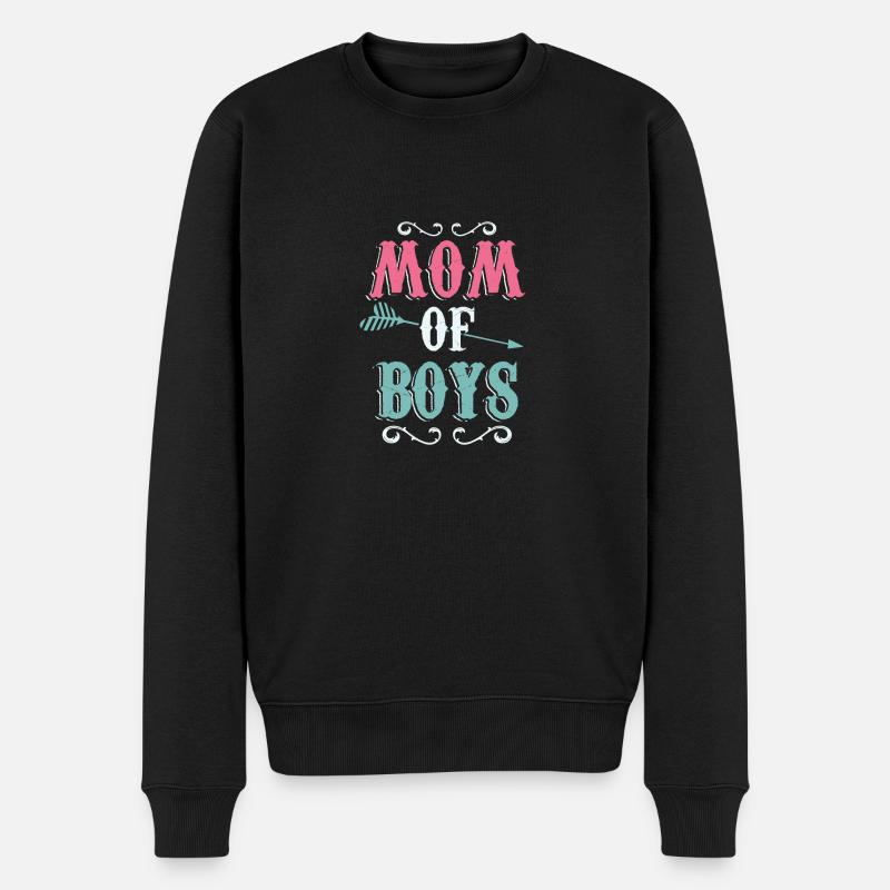 Mutter von Knaben Geschenk Muttertag T-Shirt - Männer Premium Bio Pullover - Schwarz