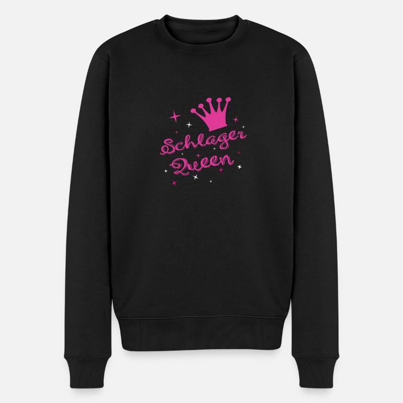 Schlager Queen Party Popmusik Tanzmusik Geschenk - Männer Premium Bio Pullover - Schwarz