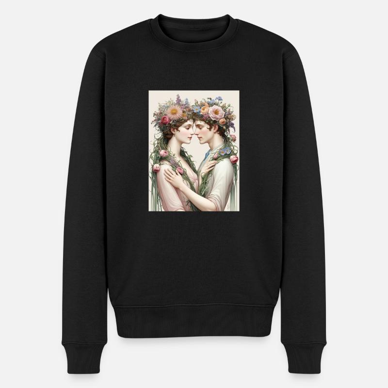 Amoureux et bouquets - Pull Premium bio Homme - noir