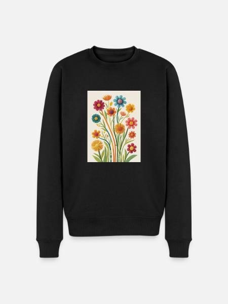 Blüten der Handarbeit - Männer Premium Bio Pullover - Schwarz