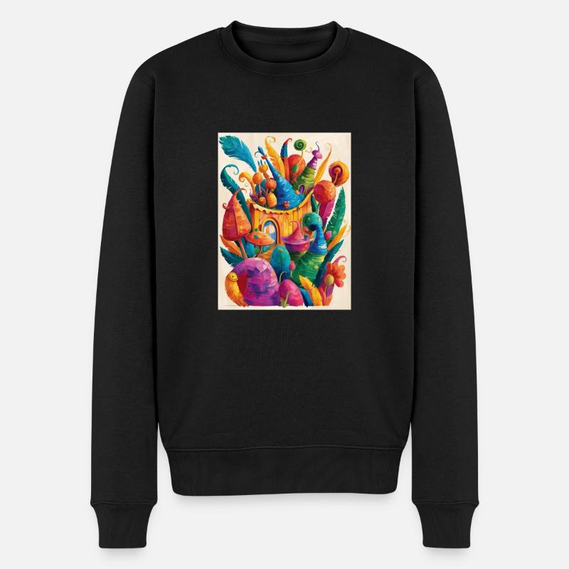 « Monde magique de merveilles colorées » - Pull Premium bio Homme - noir