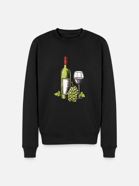 Weinglas Trauben Wein - Männer Premium Bio Pullover - Schwarz
