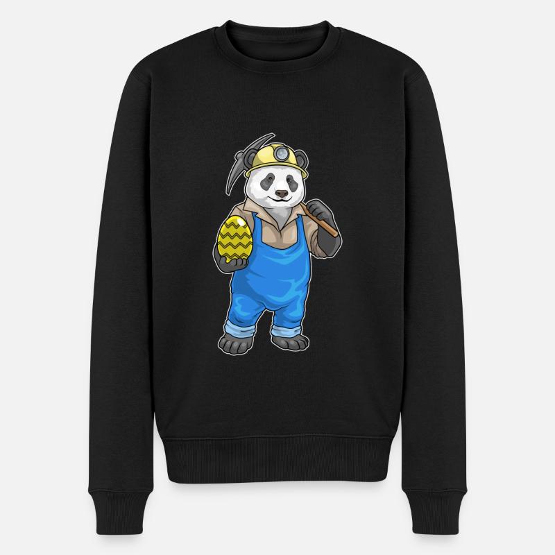 Panda Easter Mining - Pull Premium bio Homme - noir