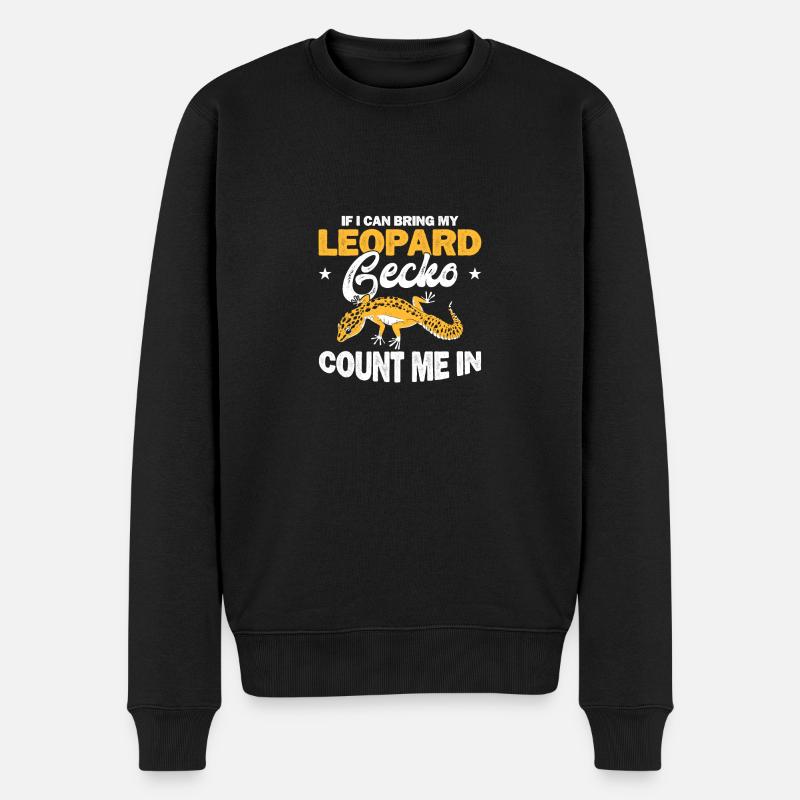 Reptile Lézard Léopard Gecko - Pull Premium bio Homme - noir