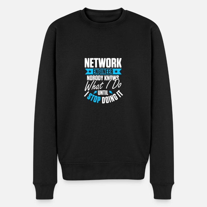 Computer-Netzwerktechnik Netzwerkingenieur - Männer Premium Bio Pullover - Schwarz