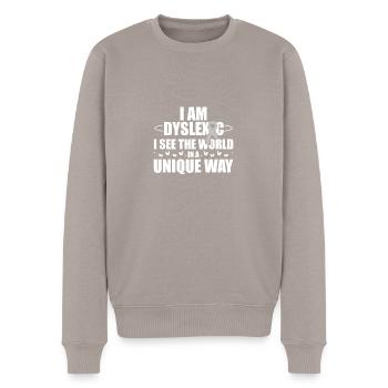 Legasthenie-Bewusstsein - Männer Premium Bio Pullover - Taupe - Vorne - Nico (187cm)