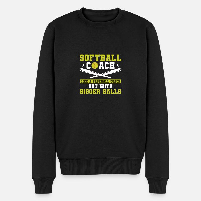 Softball-Trainerin - Männer Premium Bio Pullover - Schwarz