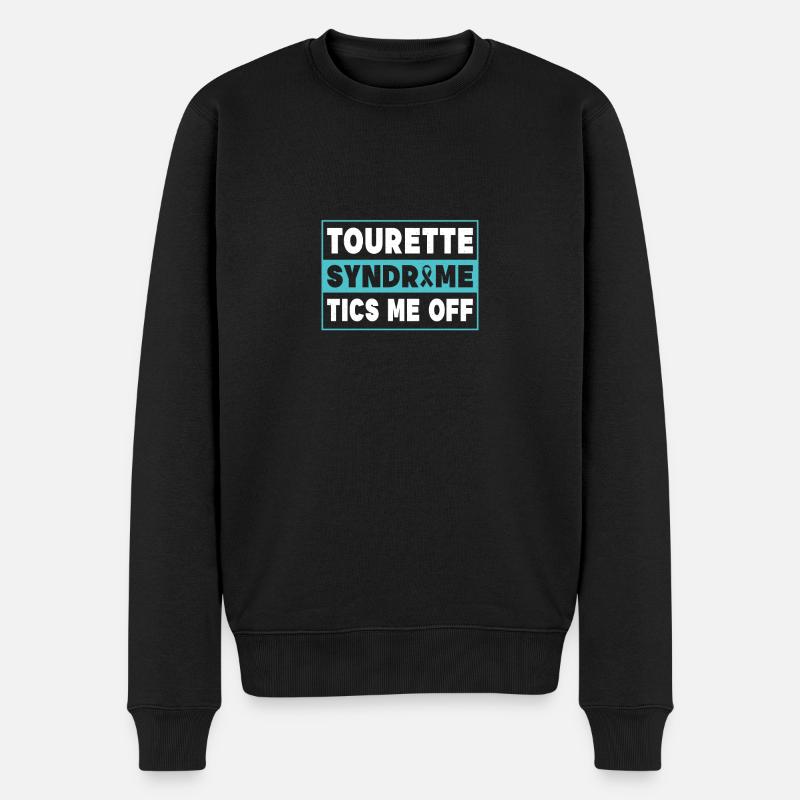 Bewusstsein für das Tourette-Syndrom - Männer Premium Bio Pullover - Schwarz