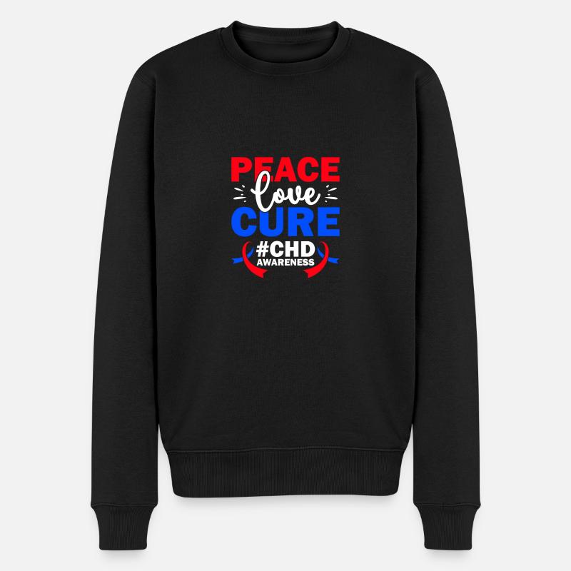 Angeborener Herzfehler CHD-Bewusstsein - Männer Premium Bio Pullover - Schwarz