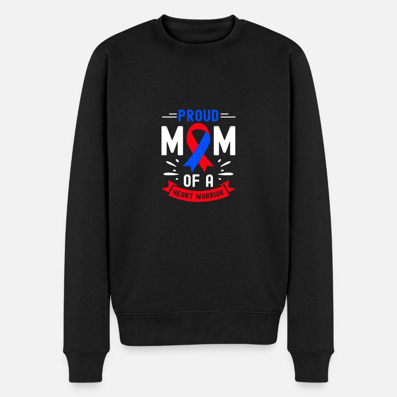 Angeborener Herzfehler CHD-Bewusstsein - Männer Premium Bio Pullover - Schwarz