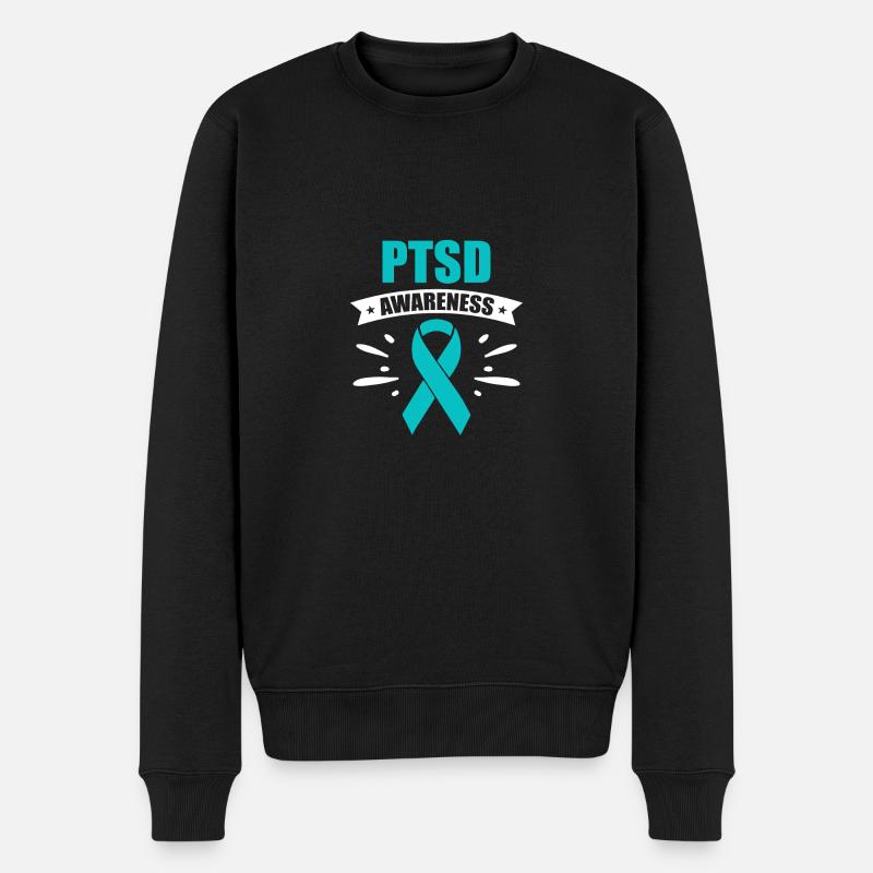 PTSD-Bewusstsein - Männer Premium Bio Pullover - Schwarz