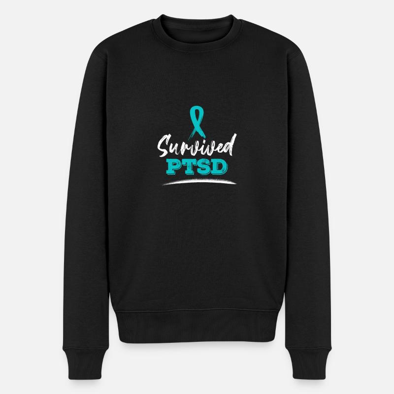 PTSD-Bewusstsein - Männer Premium Bio Pullover - Schwarz