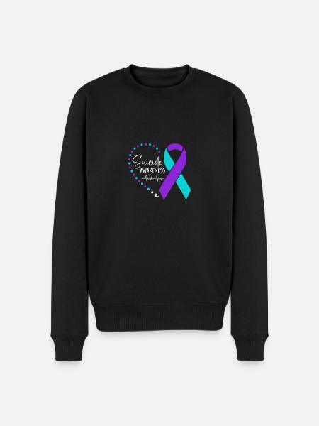 Sunflower Suicide Prevention Suicide Education - Men's Premium Organic Jumper - black