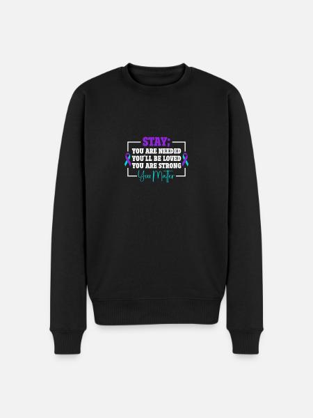 Sunflower Suicide Prevention Suicide Education - Men's Premium Organic Jumper - black
