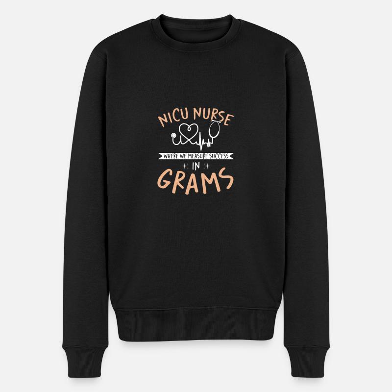 NICU-Schwester - Männer Premium Bio Pullover - Schwarz