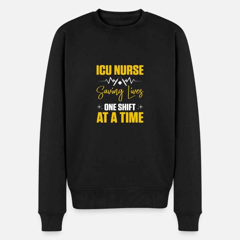 Krankenschwester Intensivpflege ICU - Männer Premium Bio Pullover - Schwarz