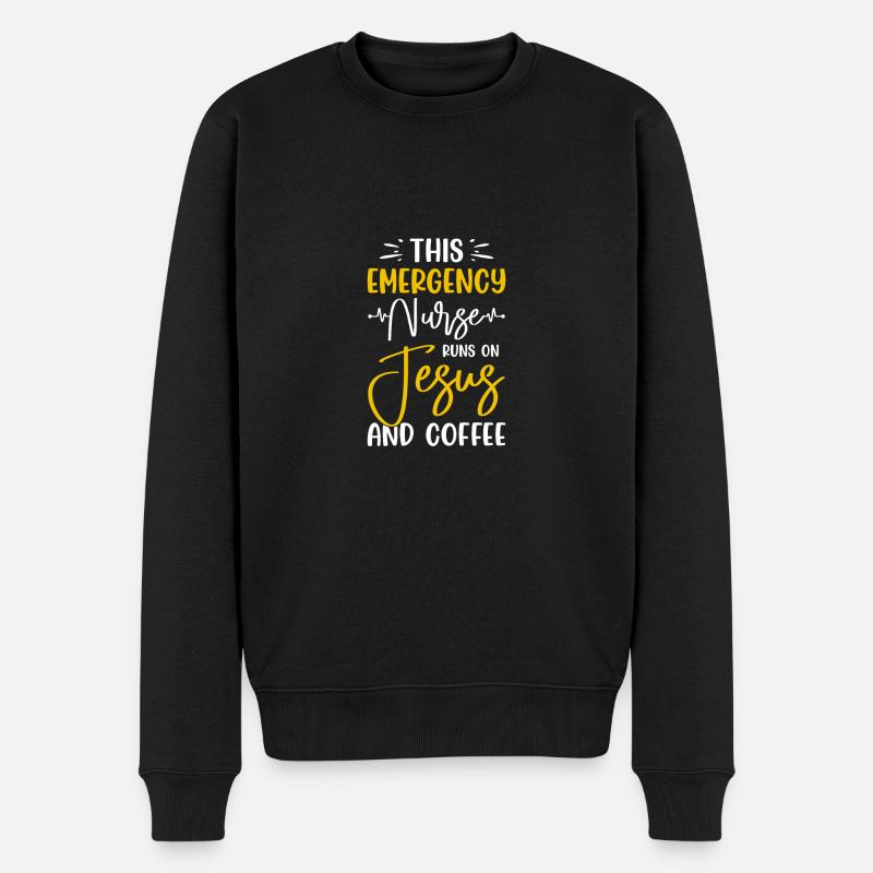ER Krankenschwester Notfall Krankenschwester - Männer Premium Bio Pullover - Schwarz