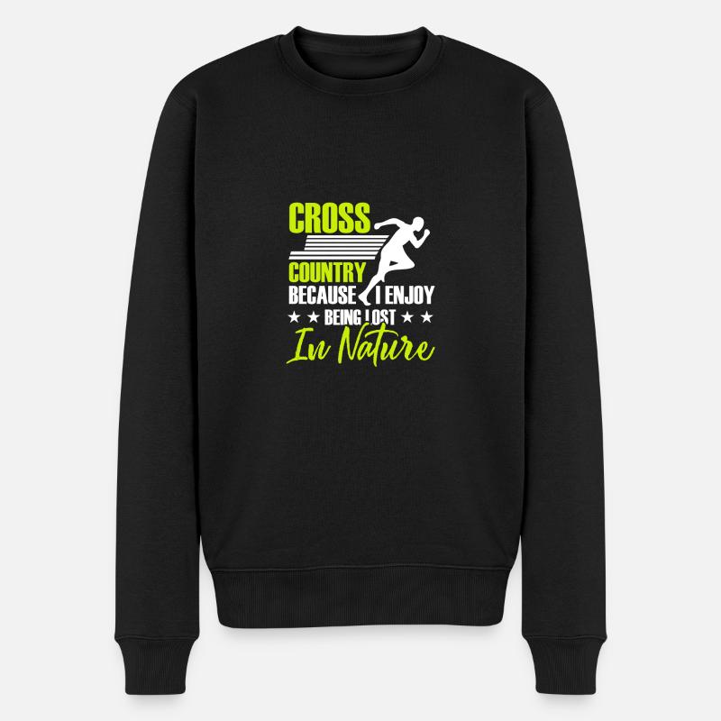 Langlauf Läufer Langlauf - Männer Premium Bio Pullover - Schwarz