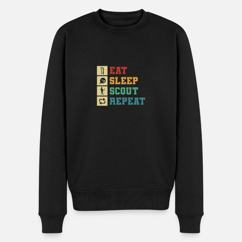 Pfadfinderführer - Männer Premium Bio Pullover - Schwarz