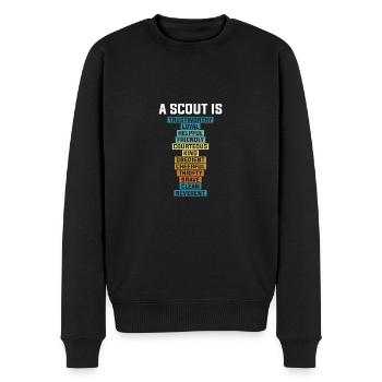 Scouting Pfadfinder - Männer Premium Bio Pullover - Schwarz - Vorne - Nico (187cm)