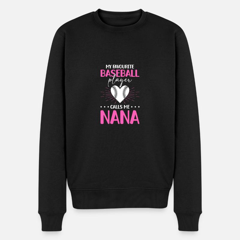 Maman baseball - Pull Premium bio Homme - noir