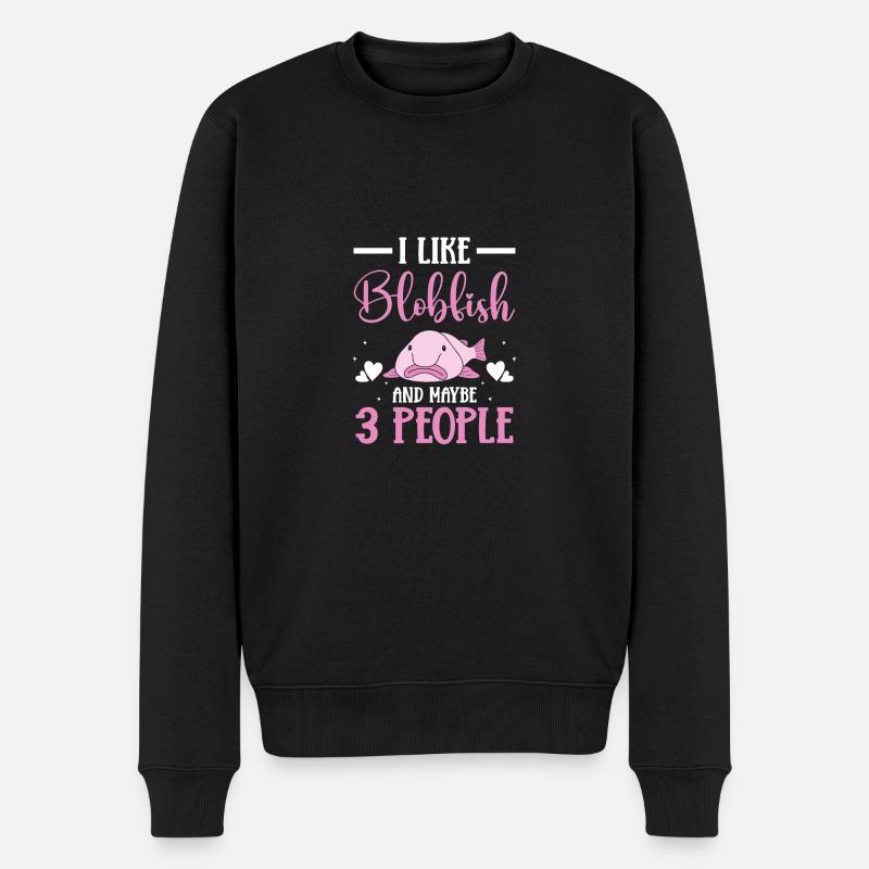 Blob-Fisch Blobfisch - Männer Premium Bio Pullover - Schwarz