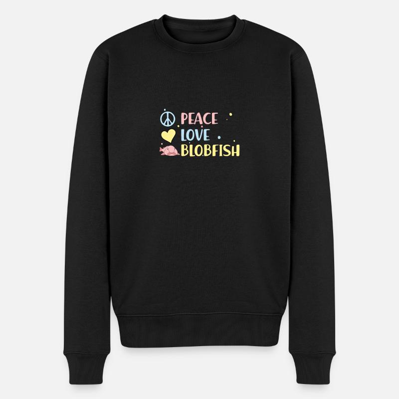 Blob-Fisch Blobfisch - Männer Premium Bio Pullover - Schwarz