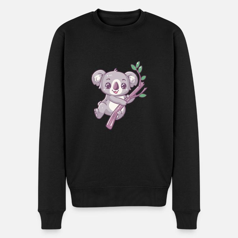 Koala heureux ours koala - Pull Premium bio Homme - noir