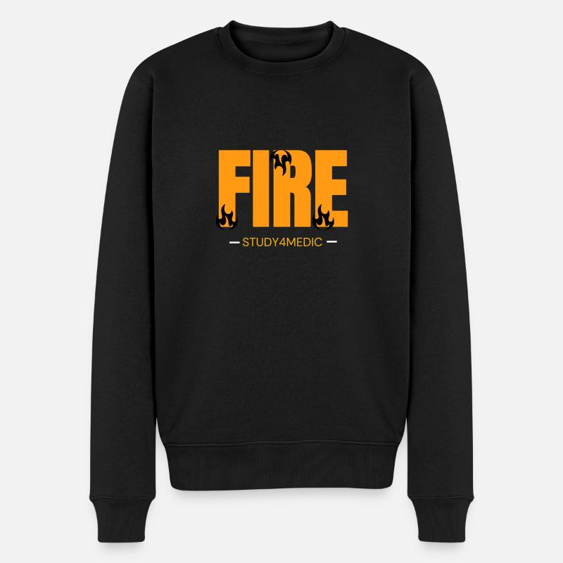 Fire - Männer Premium Bio Pullover - Schwarz