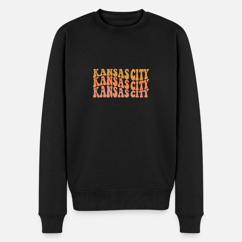 Kansas City - Männer Premium Bio Pullover - Schwarz