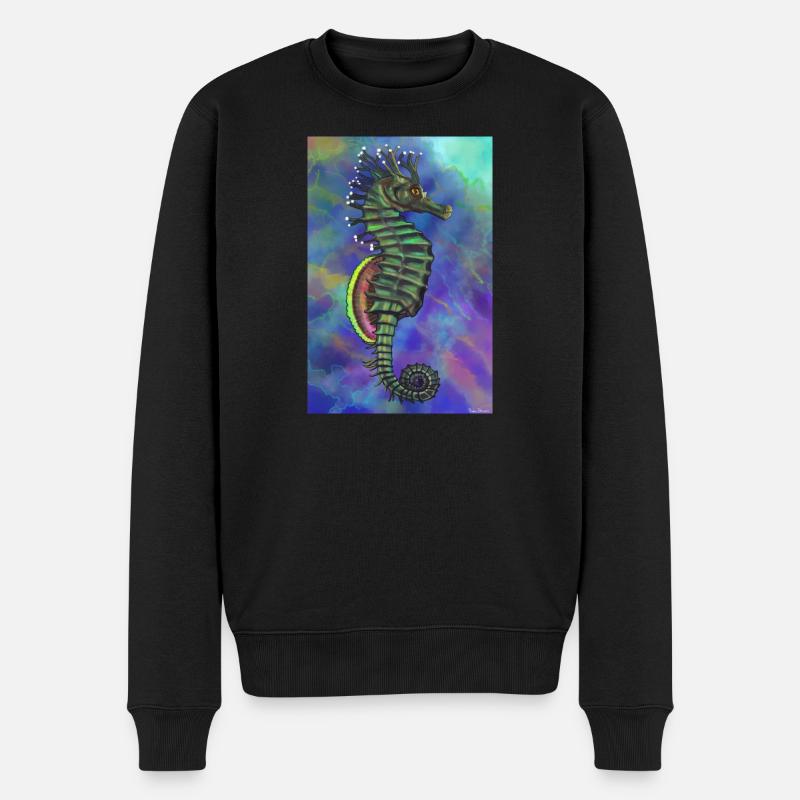 hippocampe - Pull Premium bio Homme - noir