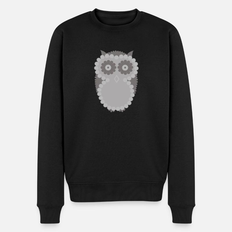 Chouette hulotte aux grands yeux curieux - Pull Premium bio Homme - noir