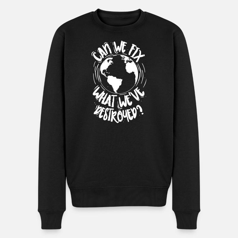 Destroyed - Männer Premium Bio Pullover - Schwarz