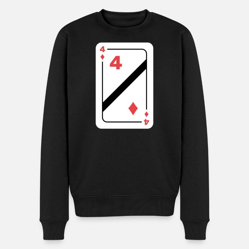 Karo Vier Spielkarte Pokerkarte - Männer Premium Bio Pullover - Schwarz