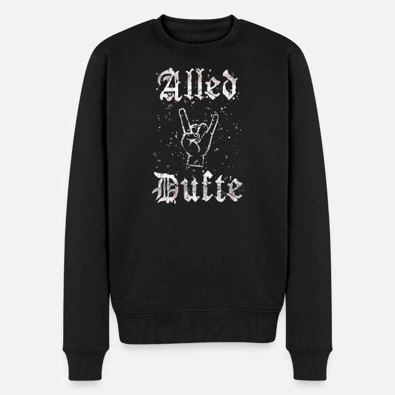 "Alled Dufte" cooler berliner Spruch - Männer Premium Bio Pullover - Schwarz