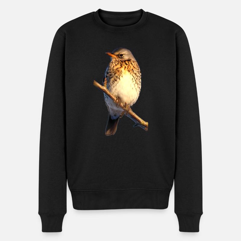 Wacholderdrossel - Männer Premium Bio Pullover - Schwarz