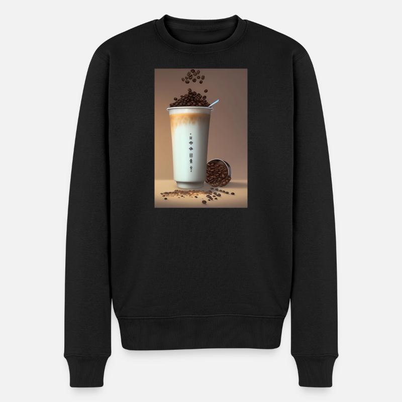 Café, grains de café - Pull Premium bio Homme - noir