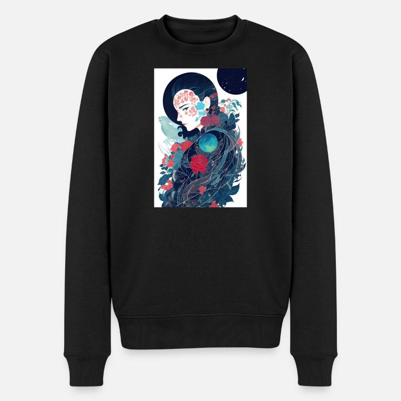 Geisha - Männer Premium Bio Pullover - Schwarz